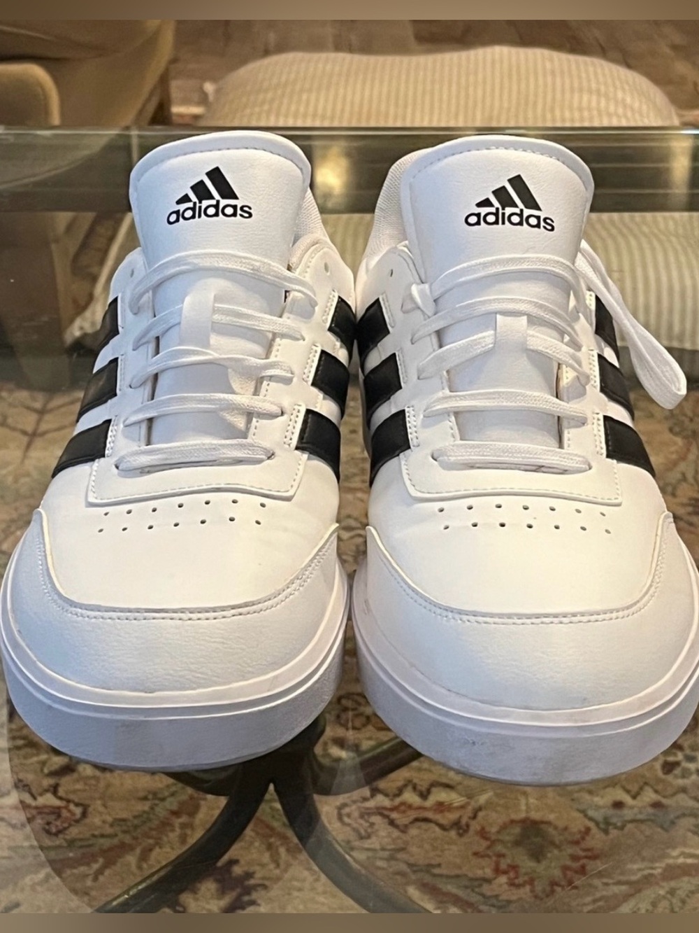 Adidas Courtblock IF4033 Men’s 12.5 White Black Sneakers Court Shoes
